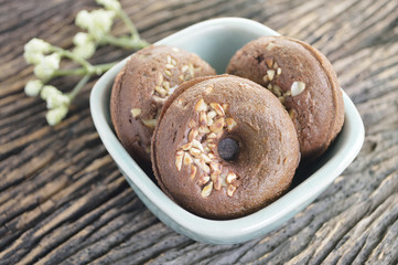 Small donut in a bowl