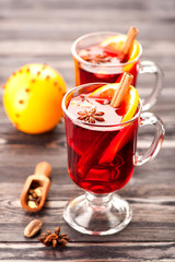 Two glasses of mulled wine