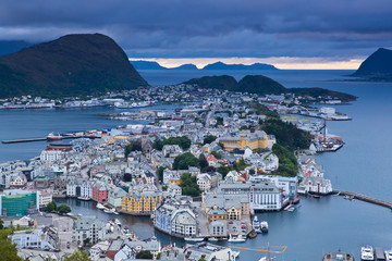 Naklejka premium Norway - View of the city of Alesund