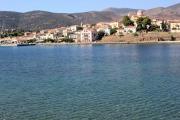 galaxidi town next to the Mediterranean sea in greece	