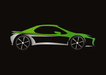 Obraz na płótnie Canvas car automotive green concept design vector