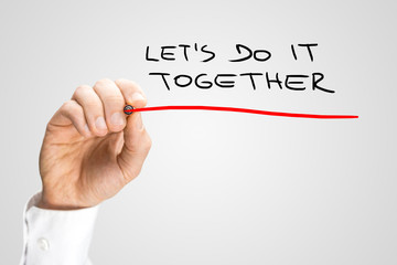 Handwritten Underlined Lets Do It Together Texts