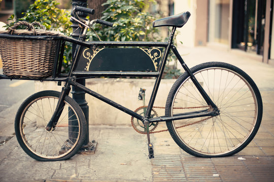 Vintage bicycle with basket
