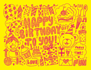 Doodle Birthday party background