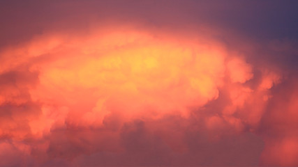 View on clouds with twilight sky
