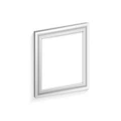 white frame for paintings isolated on white background