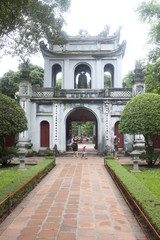 Fototapeta na wymiar Main entrance gate to the temple of Literature in Hanoi