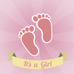 its a girl illustration over pink color background