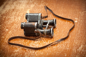 Victory Day on May 9. Military binoculars, retro style