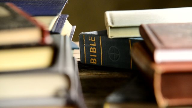 bible in the bookshelf,zom in