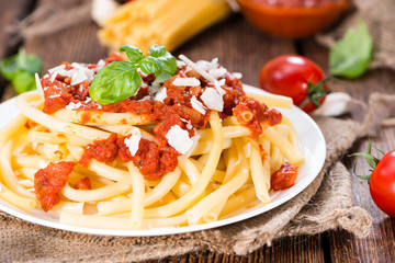 Fresh made Macaroni with Sauce