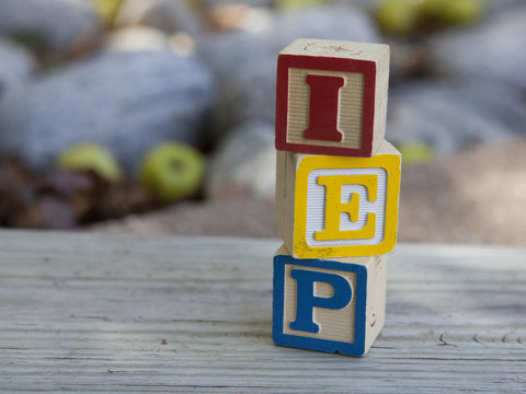 Indivualized Education Plan (IEP) alphabet blocks