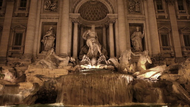 fountain of Trevi in Rome at night, Italy