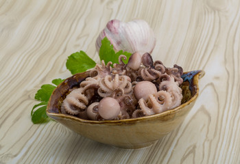 Boiled octopus