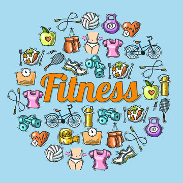 Fitness sketch illustration