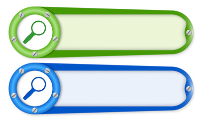 Fototapeta premium set of two buttons with screws and magnifier