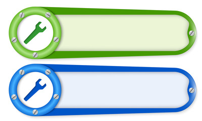 Obraz premium set of two buttons with screws and spanner