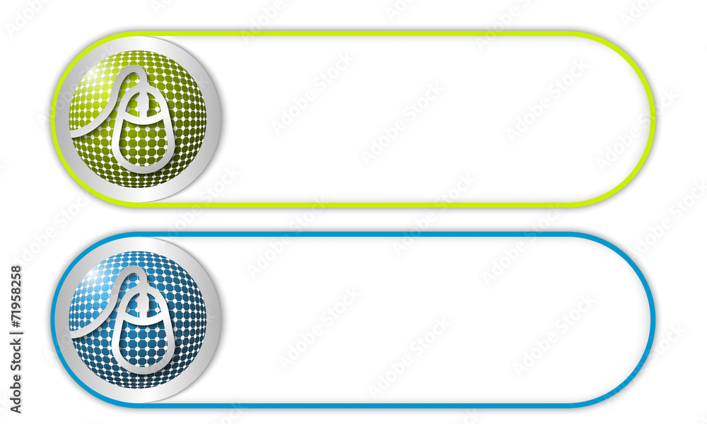 Fototapete two vector buttons with grid and mouse icon