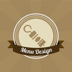Menu illustration over color background