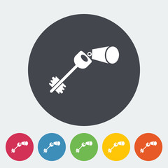 Key flat icon.