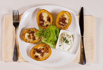 Potato Skins Appetizer on Plate