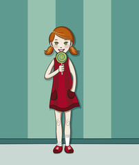 Girl eating lollipop
