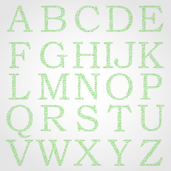 Alphabet, each letter consists of a set of letters.