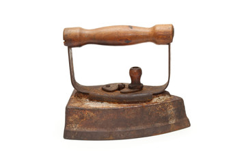 Old iron isolated on white background