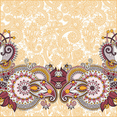 paisley design on decorative floral background for invitation