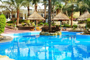 Swimming pool at luxury hotel, Sharm el Sheikh, Egypt