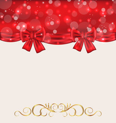 Holiday background with gift bows