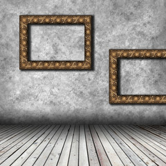 Empty interior with empty frame