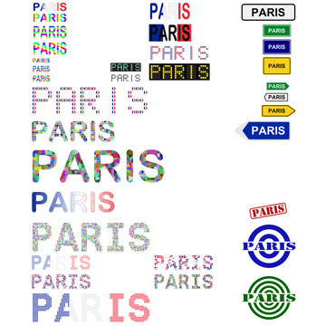 Paris text design set
