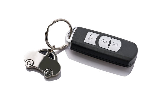 Electronic Car Key With Little Car Shape Keyring