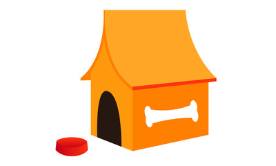 Orange cartoon dog house
