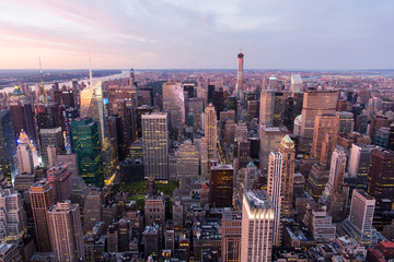 Fototapeta premium new york city Manhattan at sunset