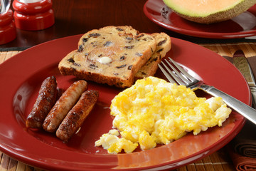 Sausage and egg breakfast
