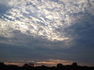 grey blue and red sky sunset