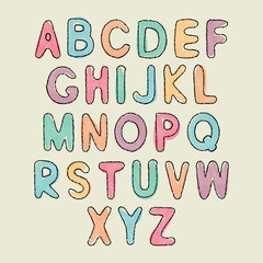 Watercolor alphabet.