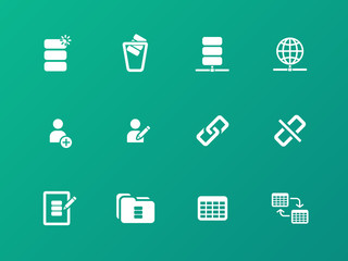 Database icons on green background.