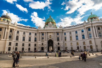 Fototapeta na wymiar St. Michael's Wing Of Hofburg Imperial Palace. Vienna. Austria.