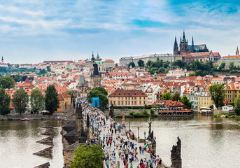 Obraz premium Karlov or charles bridge in Prague in summer