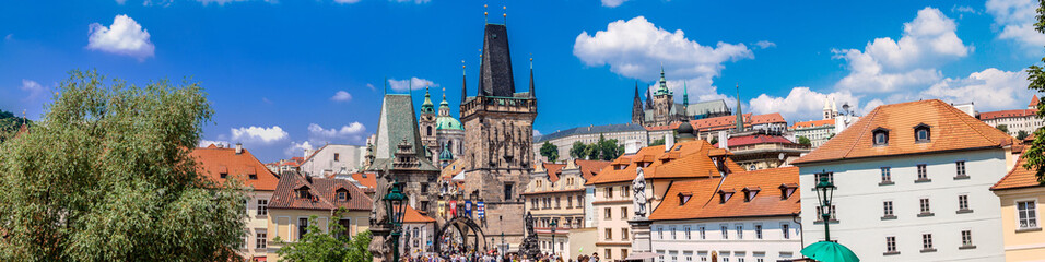 Fototapeta premium Karlov or charles bridge in Prague in summer
