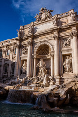 Fototapeta na wymiar Trevi Fountain - famous landmark in Rome