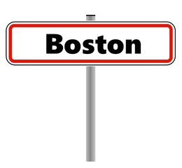 Boston dans un panneau de ville