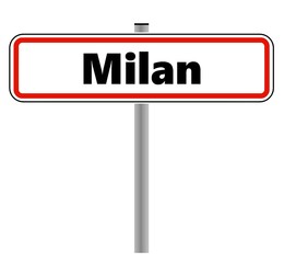 Milan dans un panneau de ville