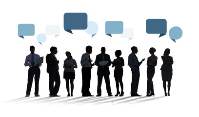 Group of Business People with Speech Bubbles