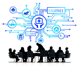 Group of People Meeting Accident Insurance Concept
