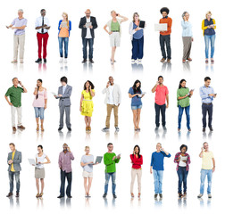 Obraz premium Group of Diverse People Using Digital Devices