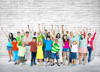 Obraz premium Group of Multi-Ethnic People Celebrating Success
